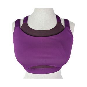 Oiselle Sisters Sports Bra sz 32D * Running Workout Gym Purple Run Sport